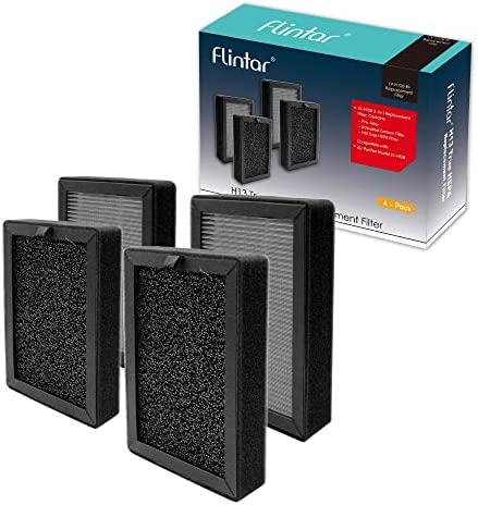 PUREBURG 4-Pack Replacement 3-in1 HEPA Filters Compatible with LEVOIT LV- H128 Air Purifier , Part # LV-H128-RF 